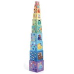 Djeco DJECO - 10 stacking cubes 'Rainbow'