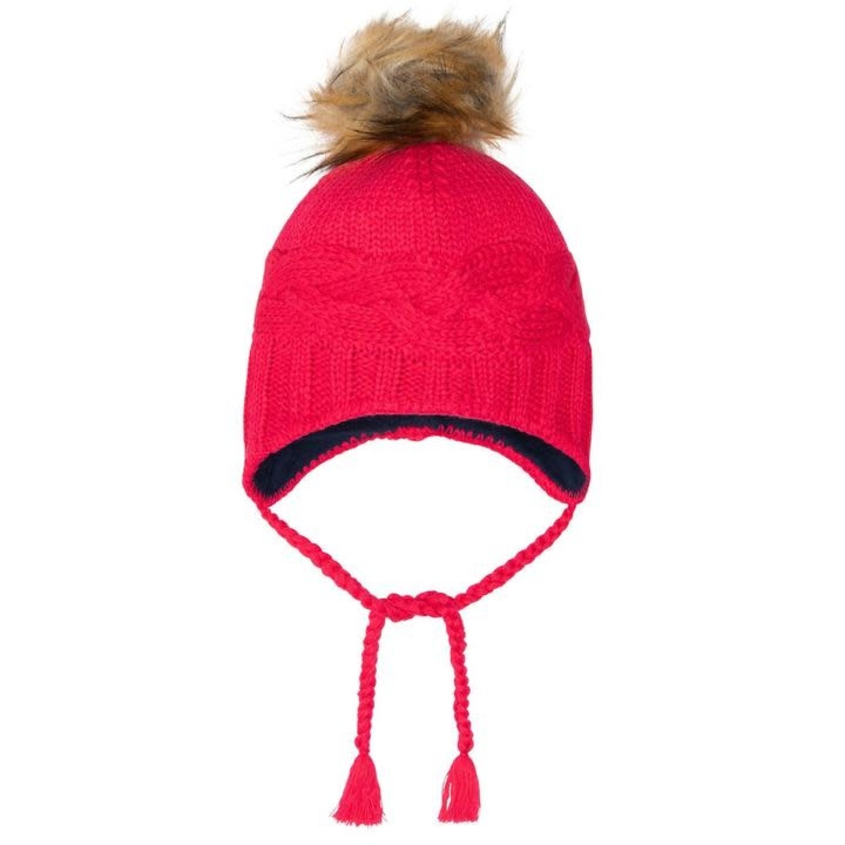 Deux par Deux DEUX PAR DEUX - Earflap Knit Winter Hat - Fushia