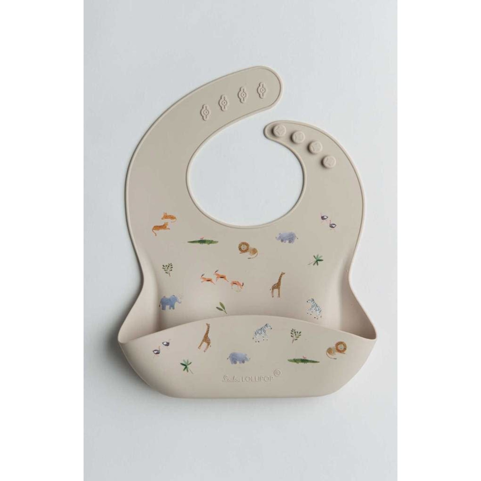 Loulou Lollipop LOULOU LOLLIPOP - Silicone Bib Printed - Safari