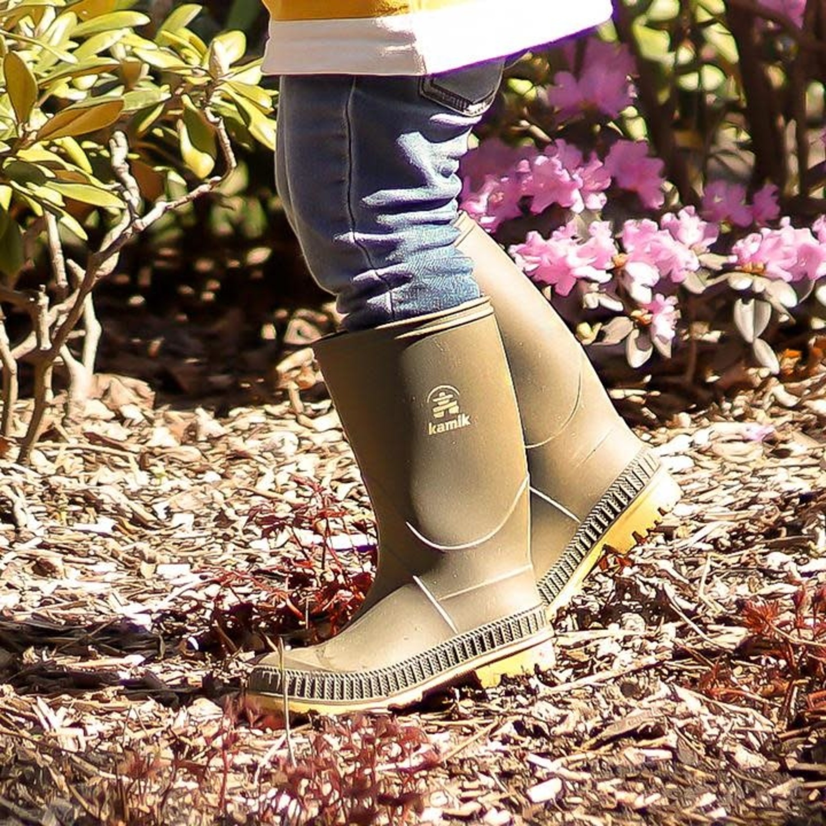 Kamik KAMIK - Rainboots 'Stomp-Charcoal/Magenta'