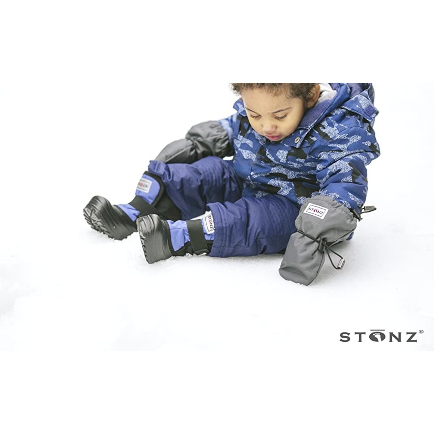 Stonz STONZ - Fleece-lined baby mittens 'Grey'