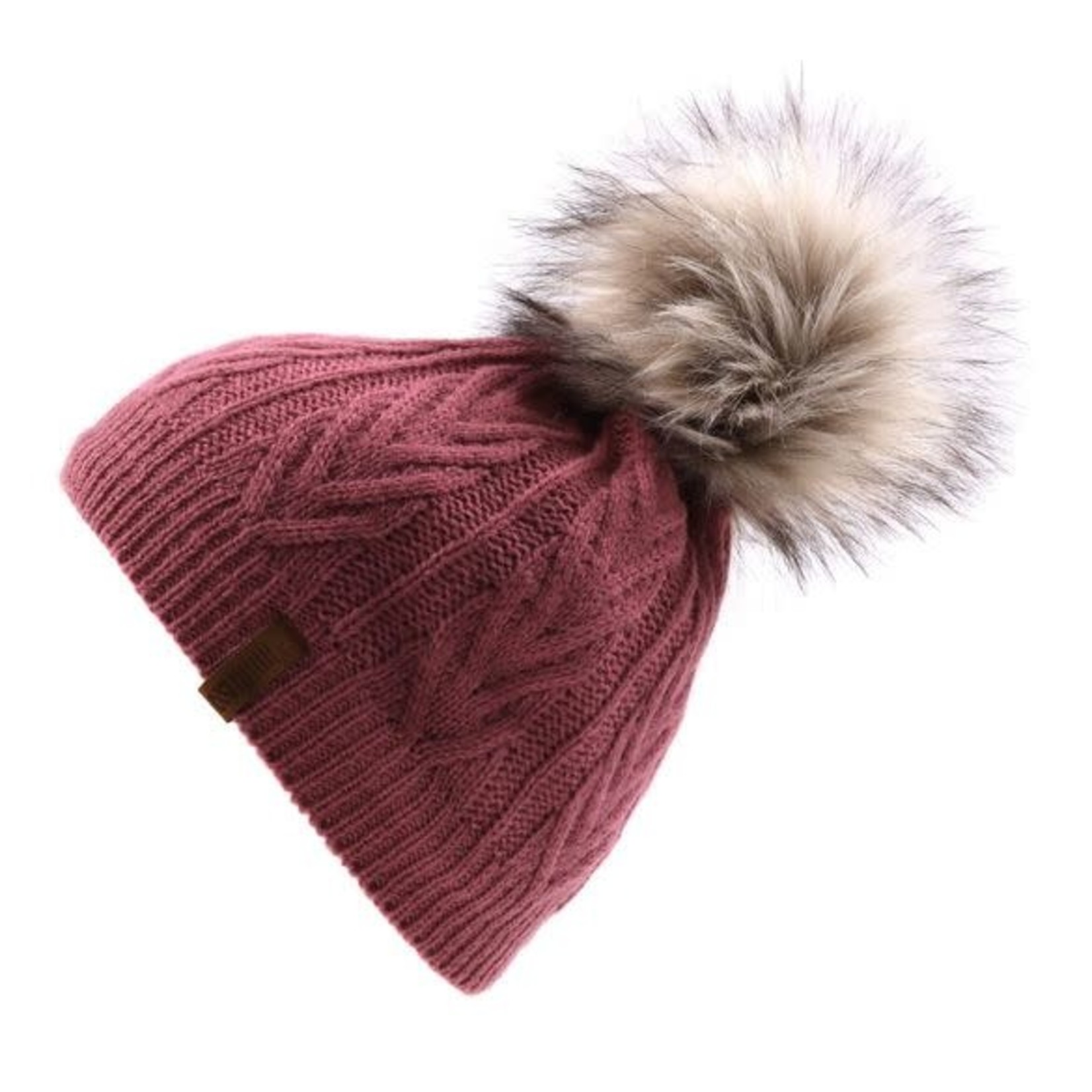 Nanö NANÖ - Tuque en tricot rose avec pompon décoratif 'Mont Valinouet'