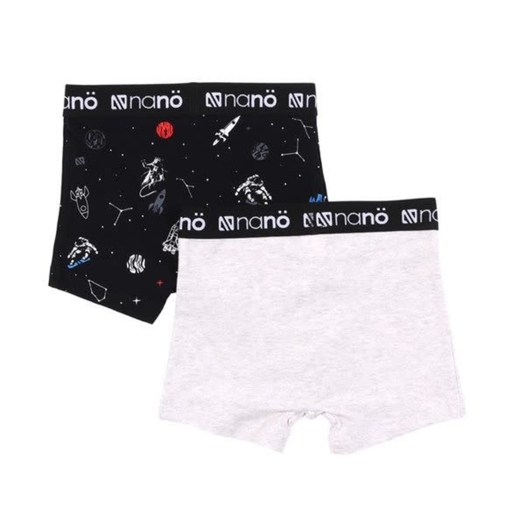 Nanö NANÖ - Lot de 2 boxers 'Space Explorer - Noir et gris chiné'