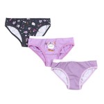 Nanö NANÖ - Set of 3 panties/underwear 'Purple cats and unicorns'