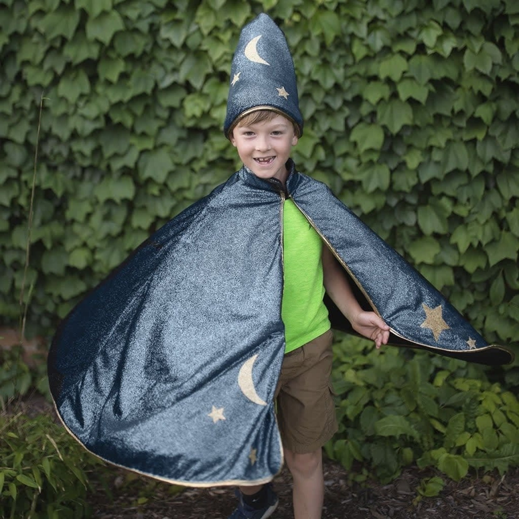 Great Pretenders GREAT PRETENDERS - Starry night wizzard cape and hat (2 sizes)