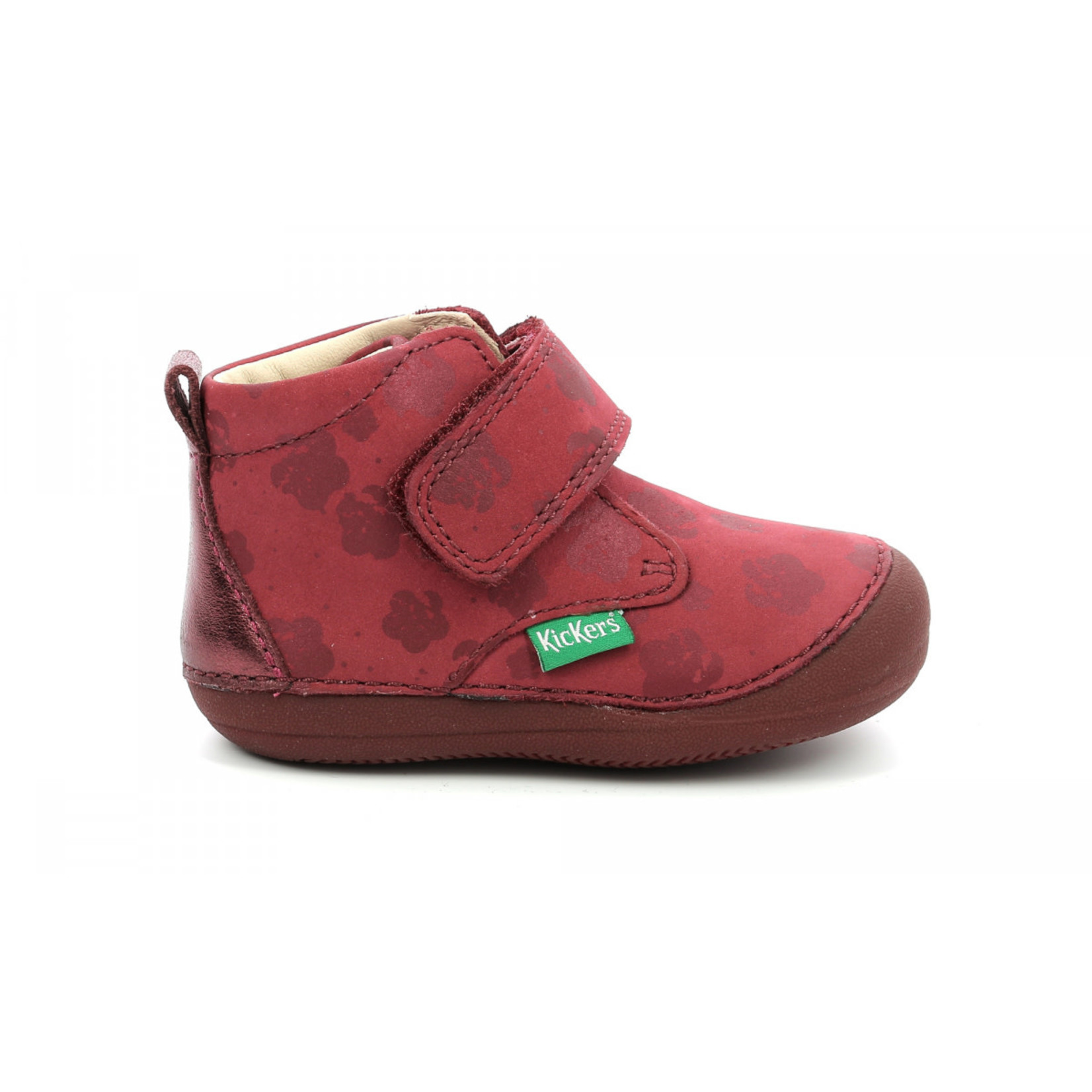 Kickers KICKERS - Leather shoes 'Sabio - Bordeaux flowers'