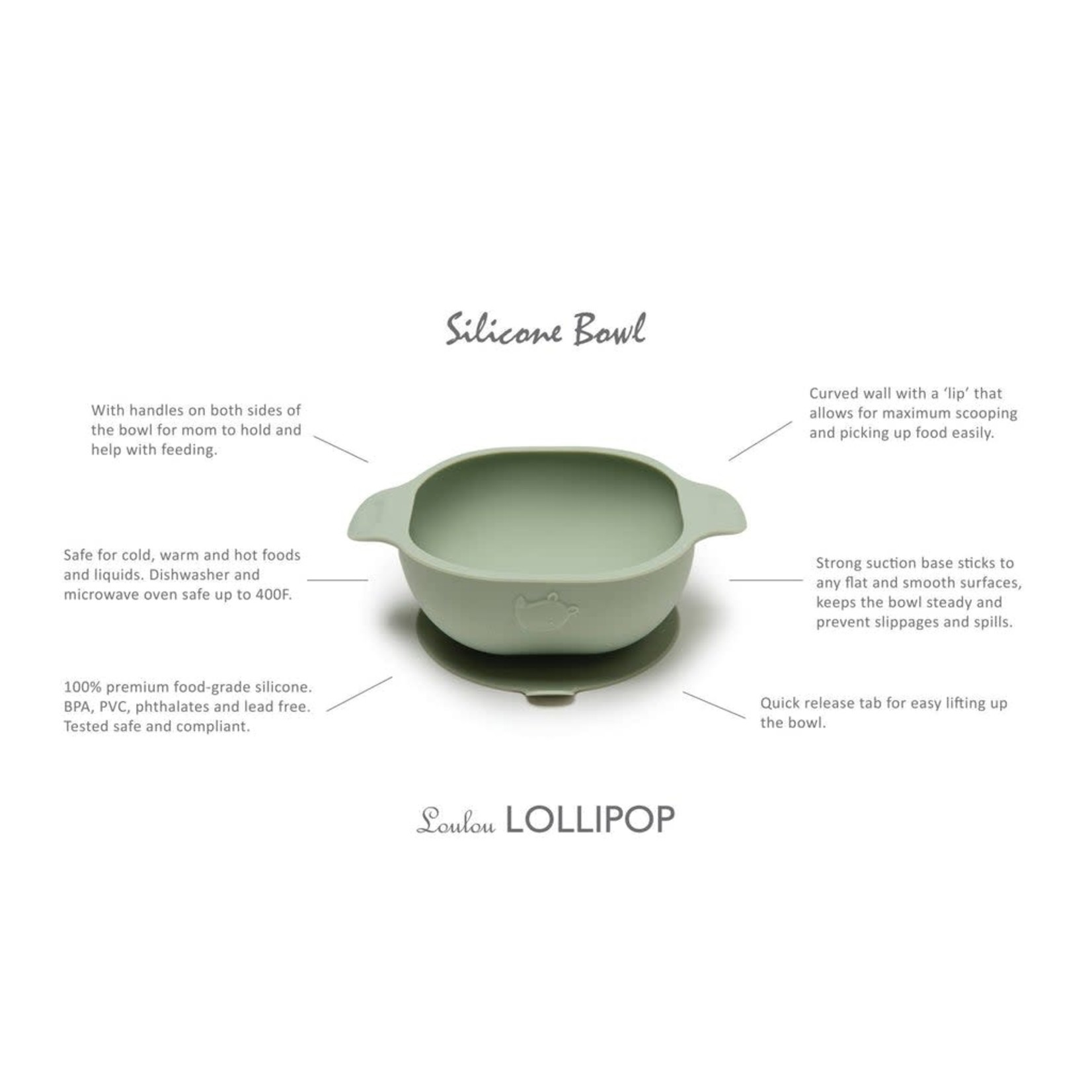 Loulou Lollipop LOULOU LOLLIPOP - Silicone Snack Bowl - Sage