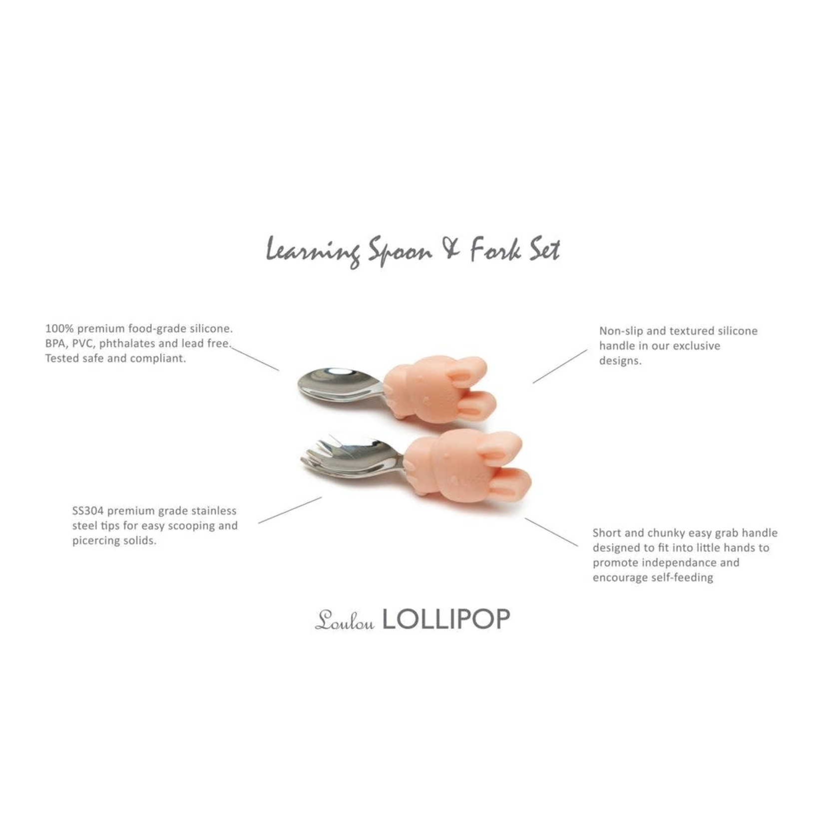 Loulou Lollipop LOULOU LOLLIPOP -Learning Spoon And Fork Set - Bunny
