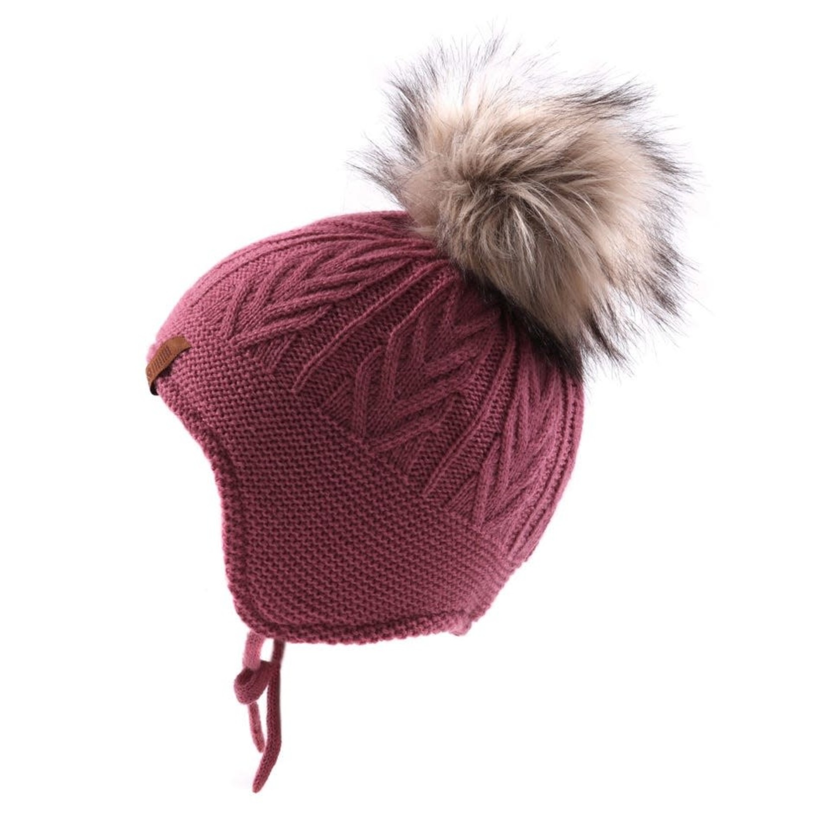 Nanö NANÖ - Pink winter knit hat with decorative pompom 'Mt Valinouet'