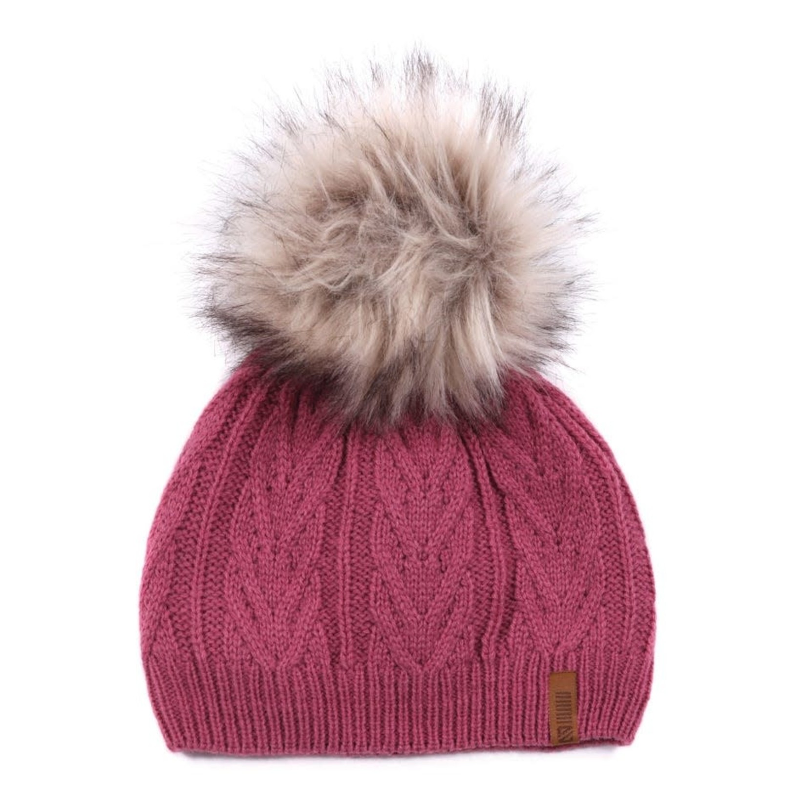 Nanö NANÖ - Pink winter knit hat with decorative pompom ''Mont Monarch'