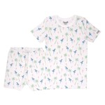 Coccoli COCCOLI - White two-piece summer pyjama with parrot pattern