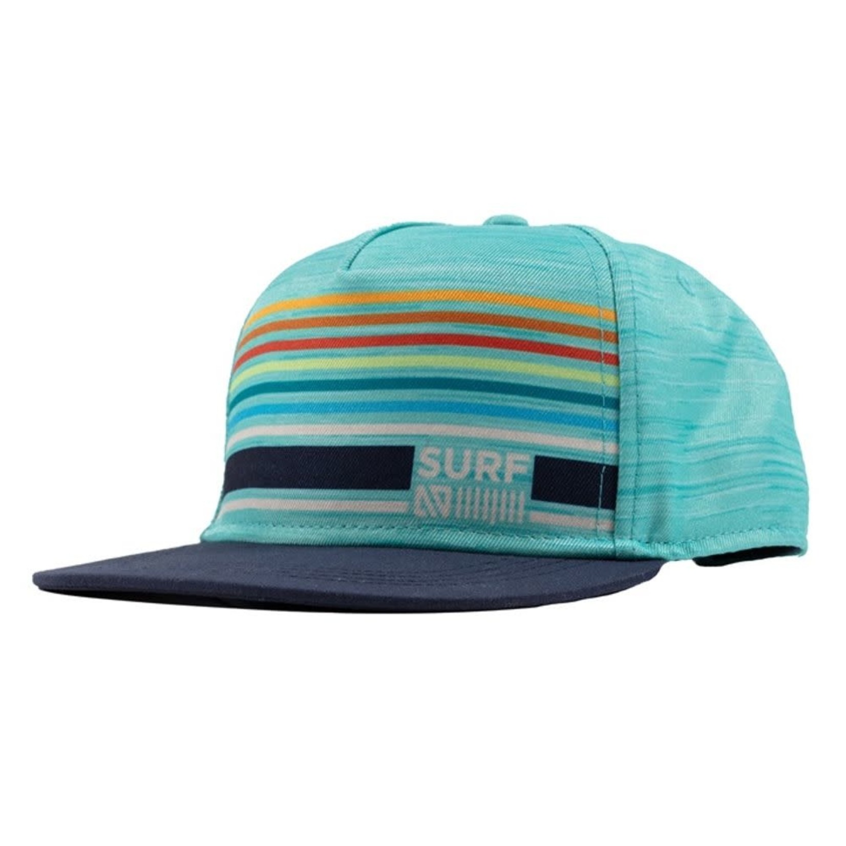 Nanö NANÖ - Tuquoise cap with coloured stripes 'Surf'