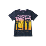Tea Collection TEA COLLECTION - T-shirt indigo imprimé 'Baobabs'