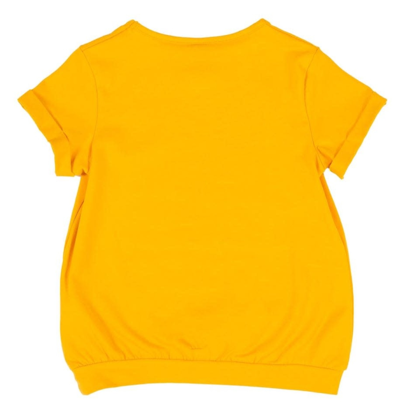 Nanö NANÖ - T-shirt jaune avec fleurs brodées 'Esprit bohème'