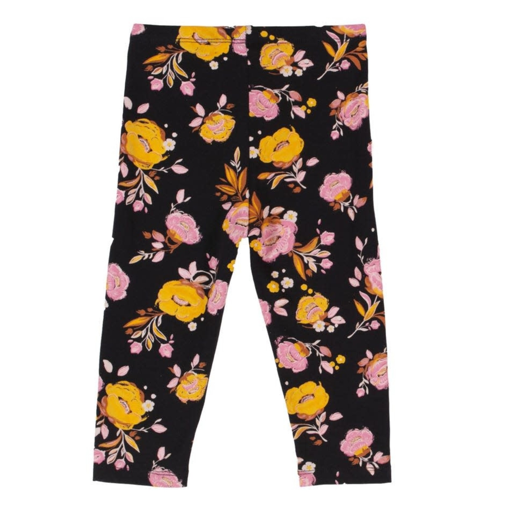 Nanö NANÖ - Legging 3/4 noir fleuri 'Esprit bohème'