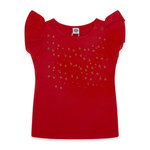 Nanö TUC TUC - T-shirt rouge volanté à motif d'étoiles scintillantes 'Basicos'