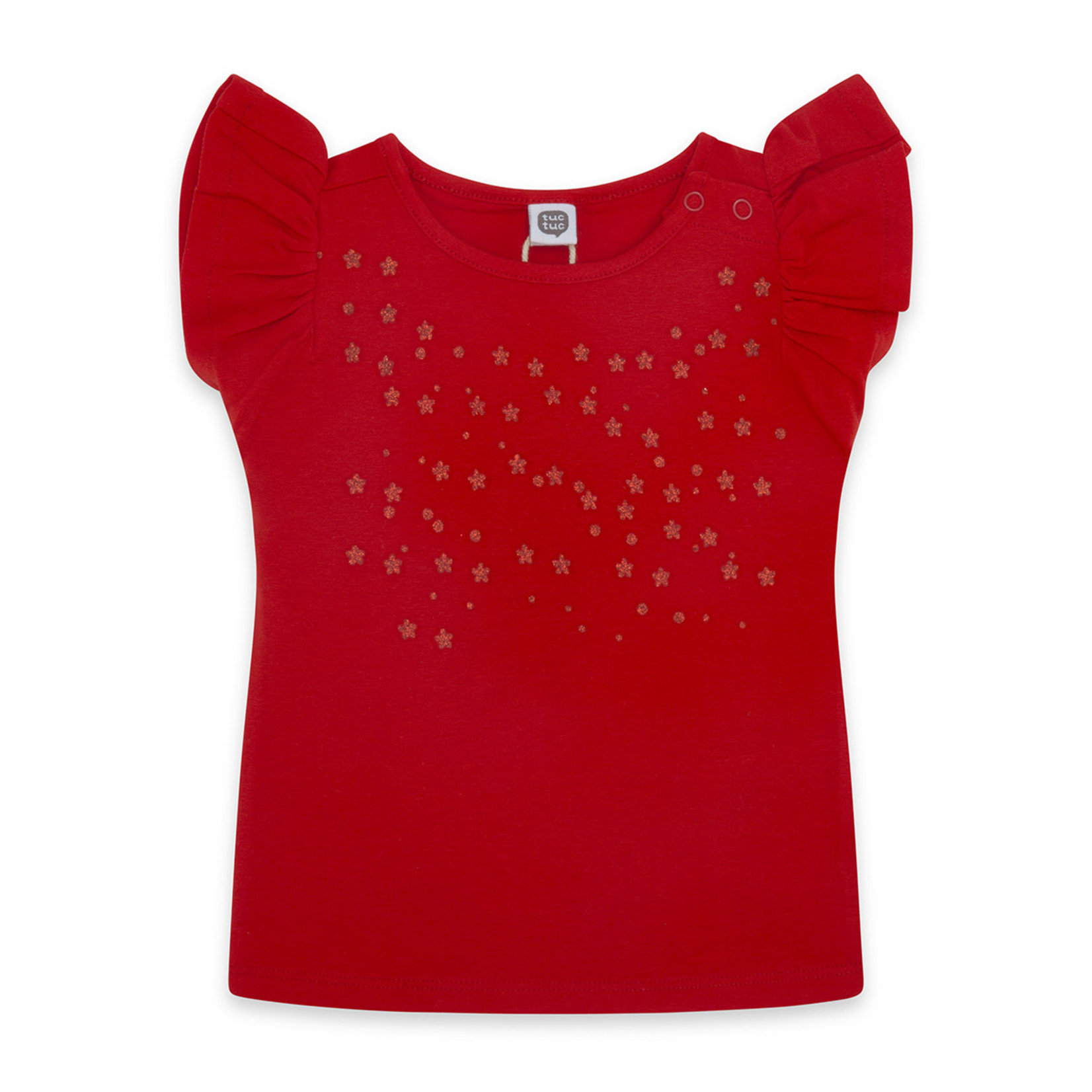 TucTuc TUC TUC - T-shirt rouge volanté à motif d'étoiles scintillantes 'Basicos'