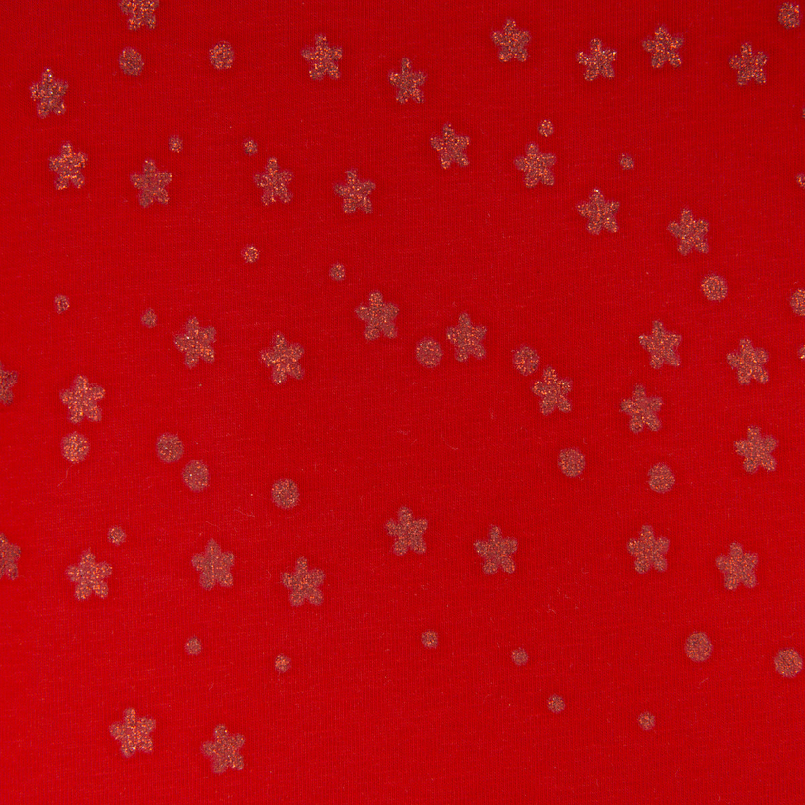 TucTuc TUC TUC - Red Ruffled T-Shirt with Sparkle Stars 'Basicos'