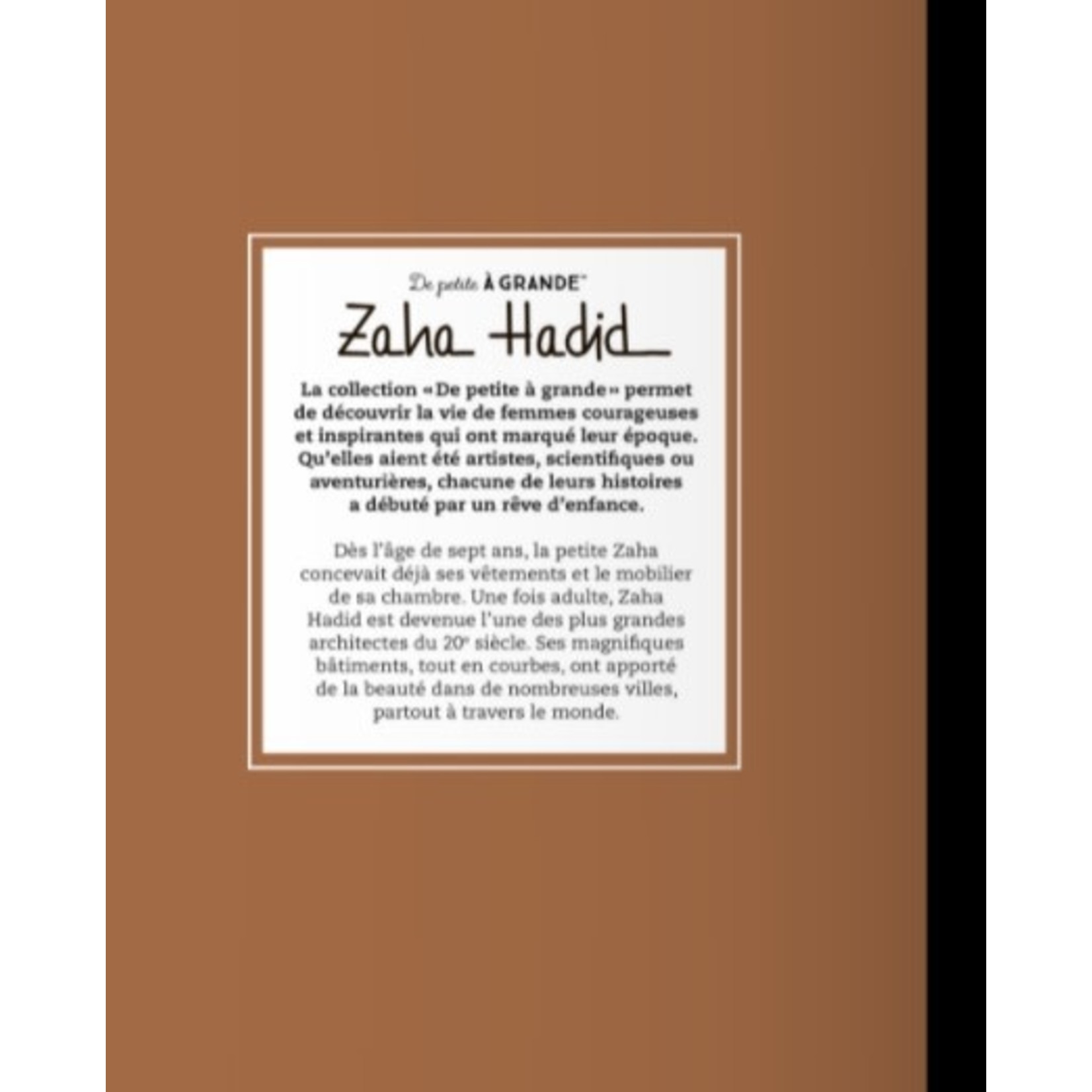 La Courte Échelle (éditions) LA COURTE ÉCHELLE - De petite à grande : Zaha Hadid