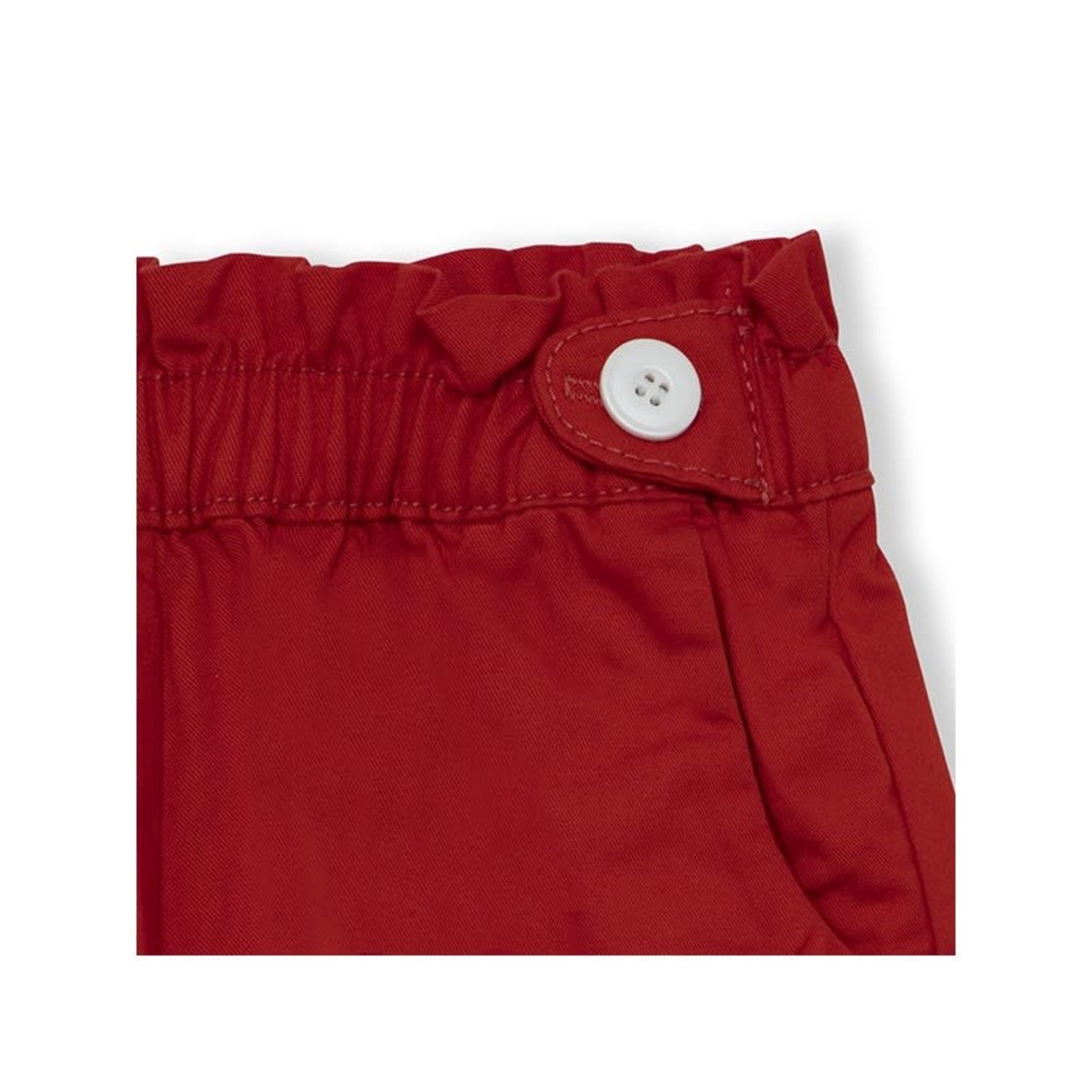 TucTuc TUC TUC - Red twill shorts with gathers and decorative buttons 'Basicos'