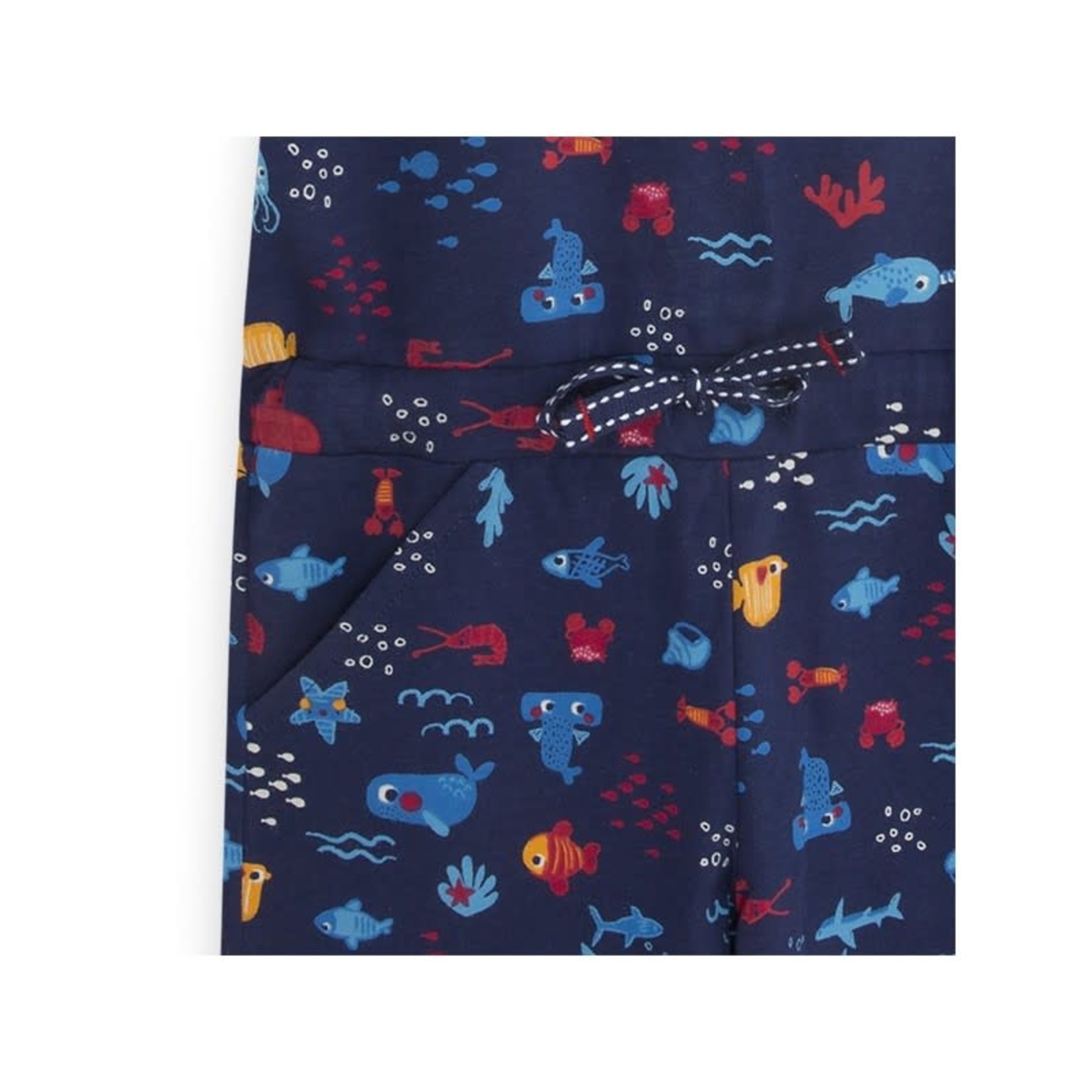 TucTuc TUC TUC - Navy jersey jumpsuit with 'Red Submarine' print