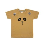 Turtledove London TURTLEDOVE - Shortsleeve ocre t-shirt with panda print - Sunny