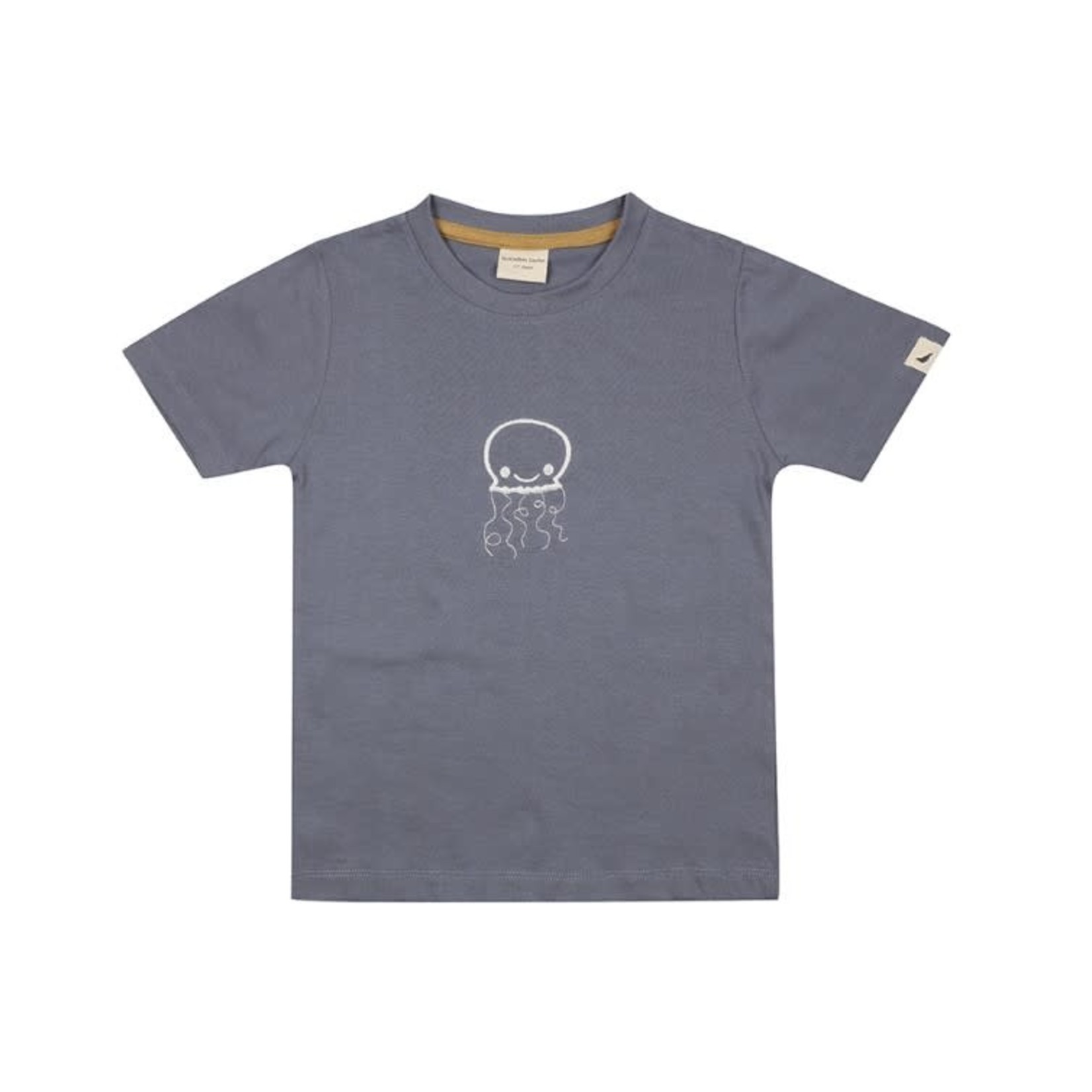 Turtledove London TURTLEDOVE - T-shirt avec pieuvre brodé - Bleu mer/écru
