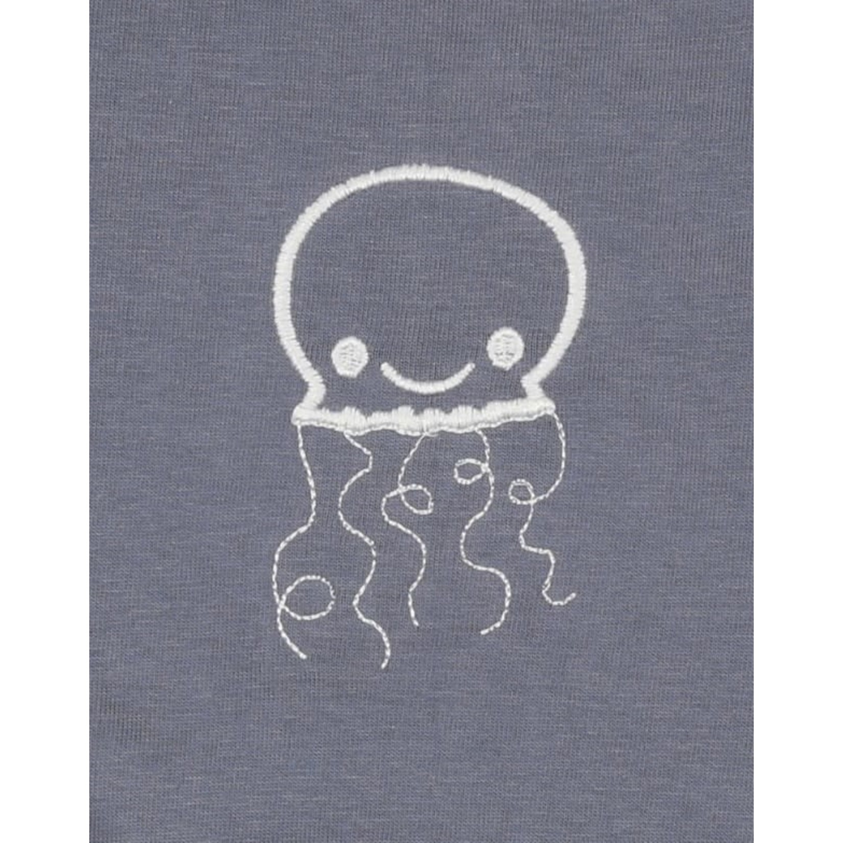 Turtledove London TURTLEDOVE - Grey/blue shortsleeve t-shirt with embroidered octopus
