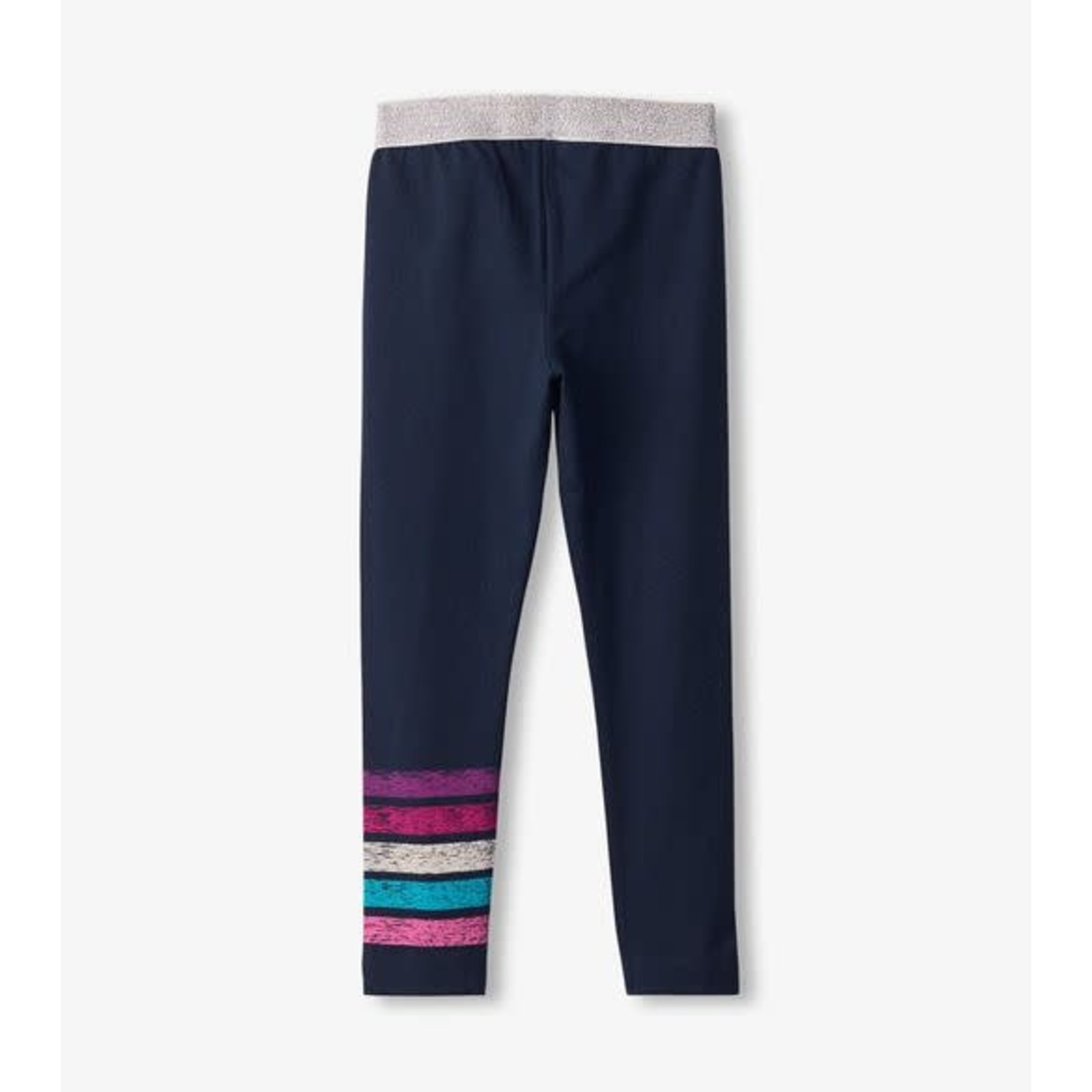 Hatley HATLEY - Legging marine avec bandes arc-en-ciel et taille brillante