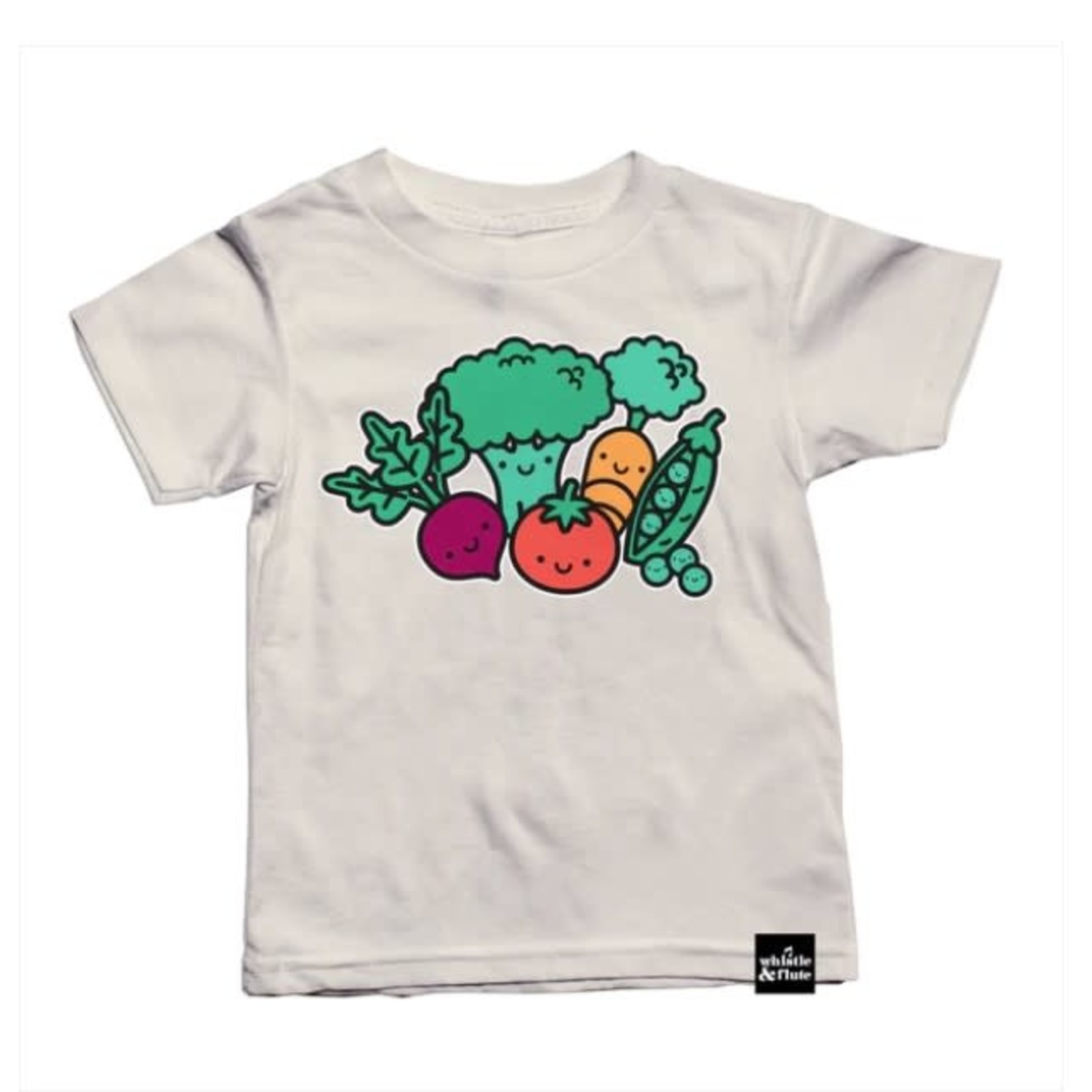 Whistle & Flute WHISTLE AND FLUTE - Natural-coloured shortsleeve tshirt 'Kawaii - Vegetables'