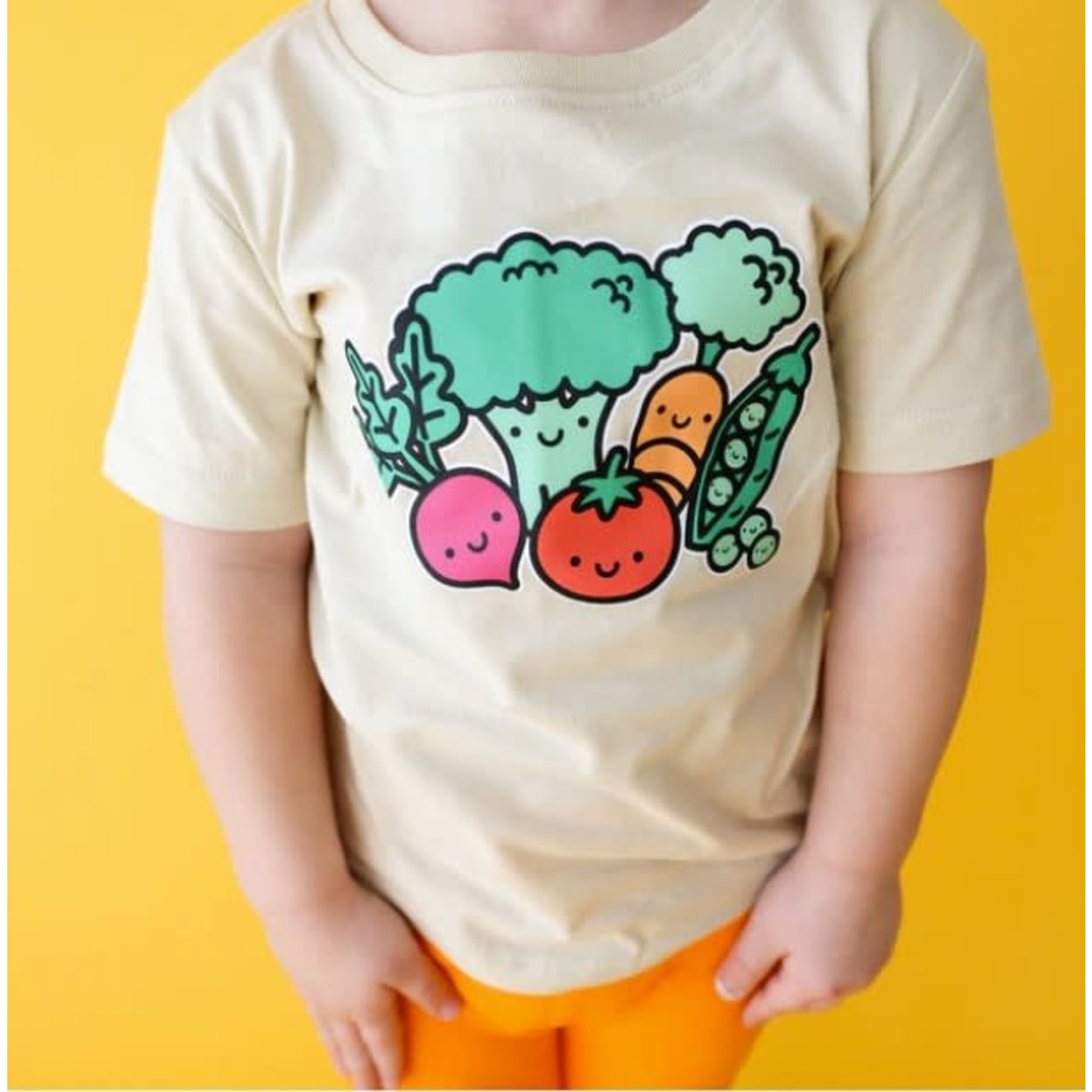 Whistle & Flute WHISTLE AND FLUTE - T-shirt crème à manches courtes 'Kawaii - Vegetables'