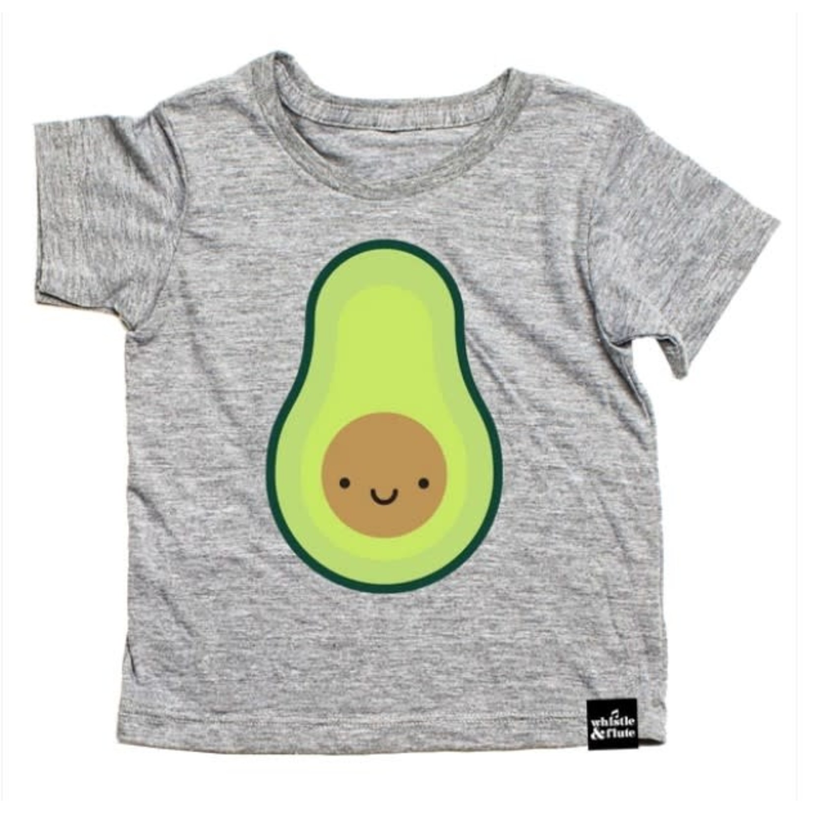 Whistle & Flute WHISTLE AND FLUTE - T-shirt gris à manches courtes 'Kawaii - Avocado'