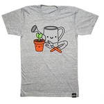 Whistle & Flute WHISTLE AND FLUTE - Grey tshirt 'Kawaii - Garden tools'