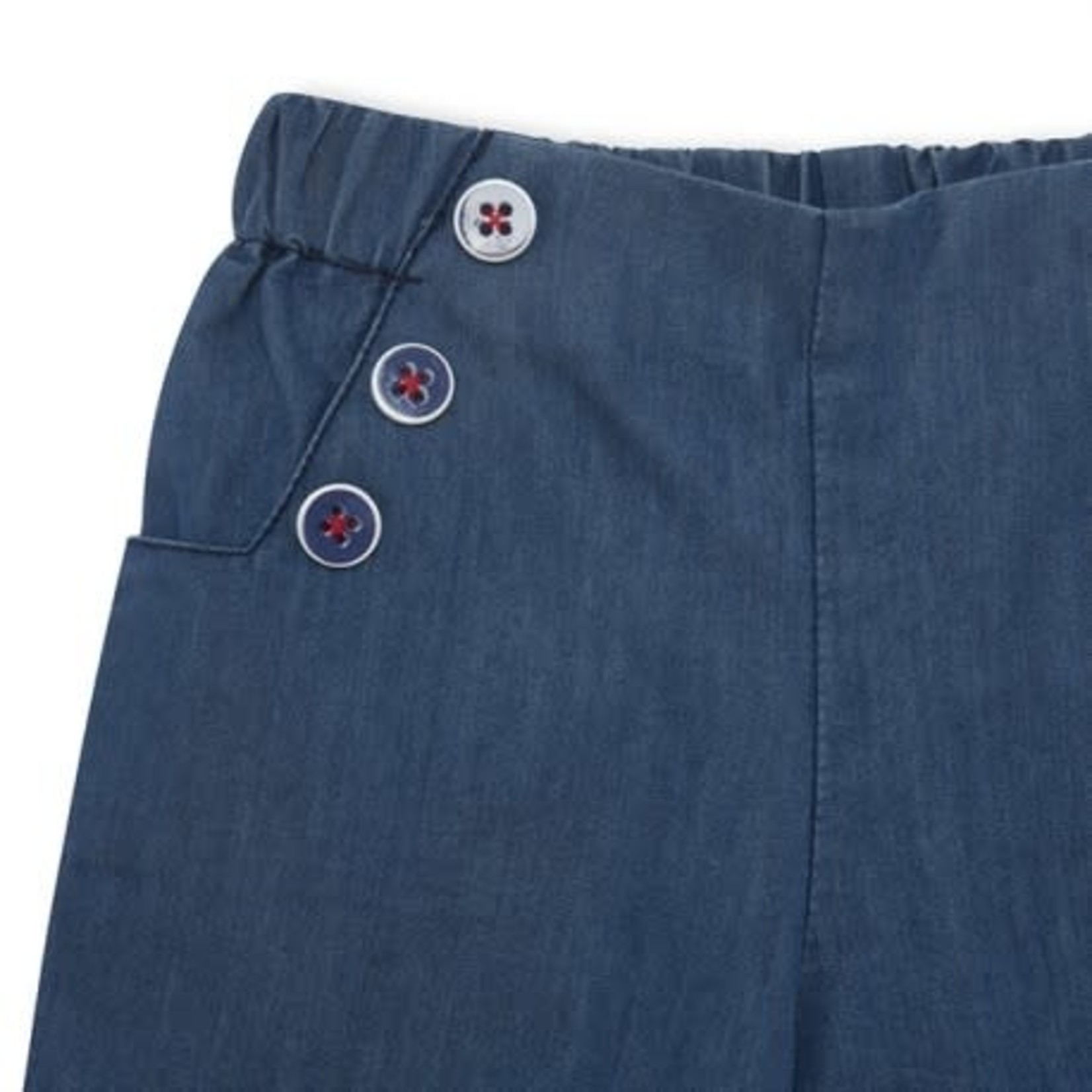 TUC TUC - Light denim capri trousers 'Red Submarine' - La Culotte à l'Envers