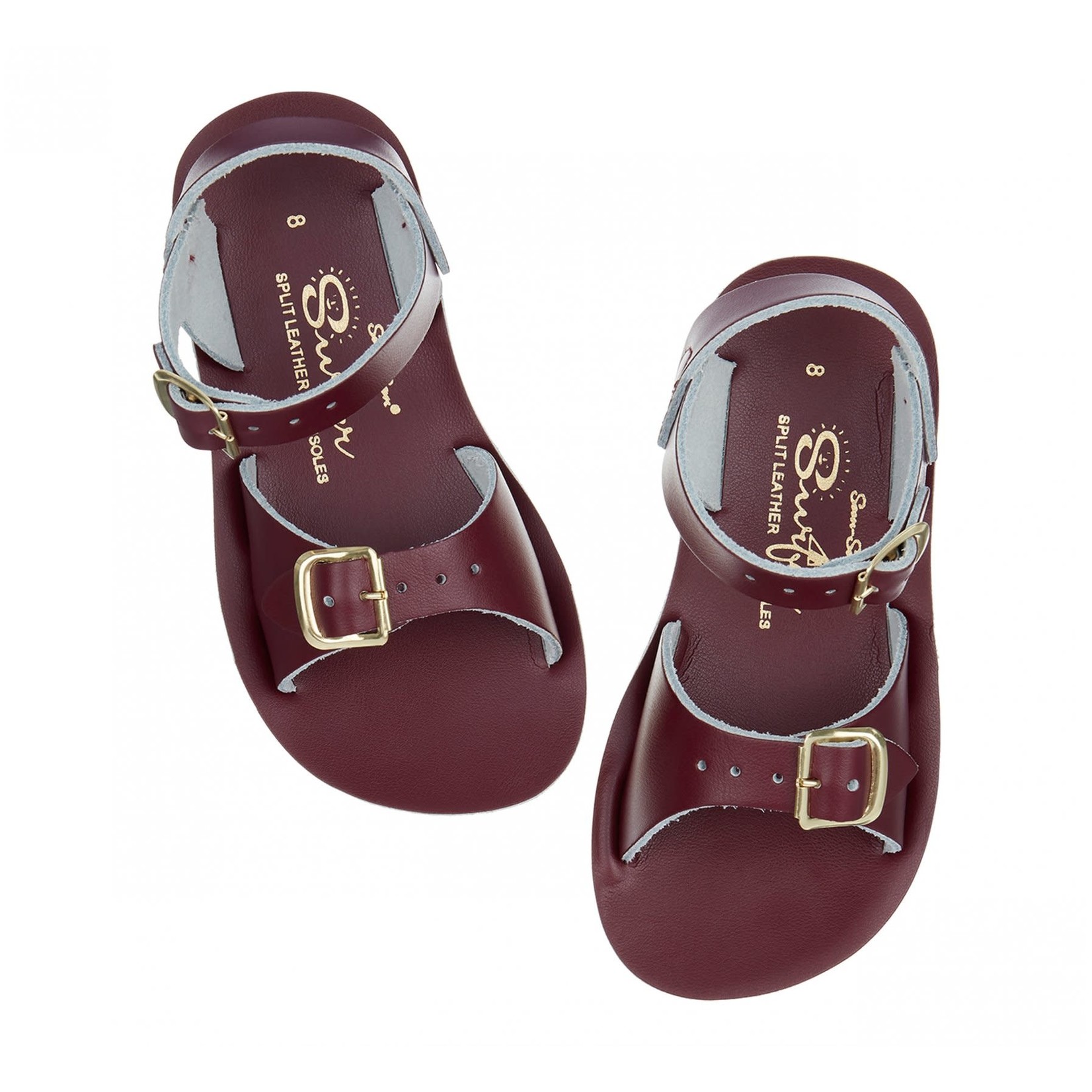 Saltwater Sandals SALTWATER SANDALS - Open toe leather sandals 'Surfer - Claret'