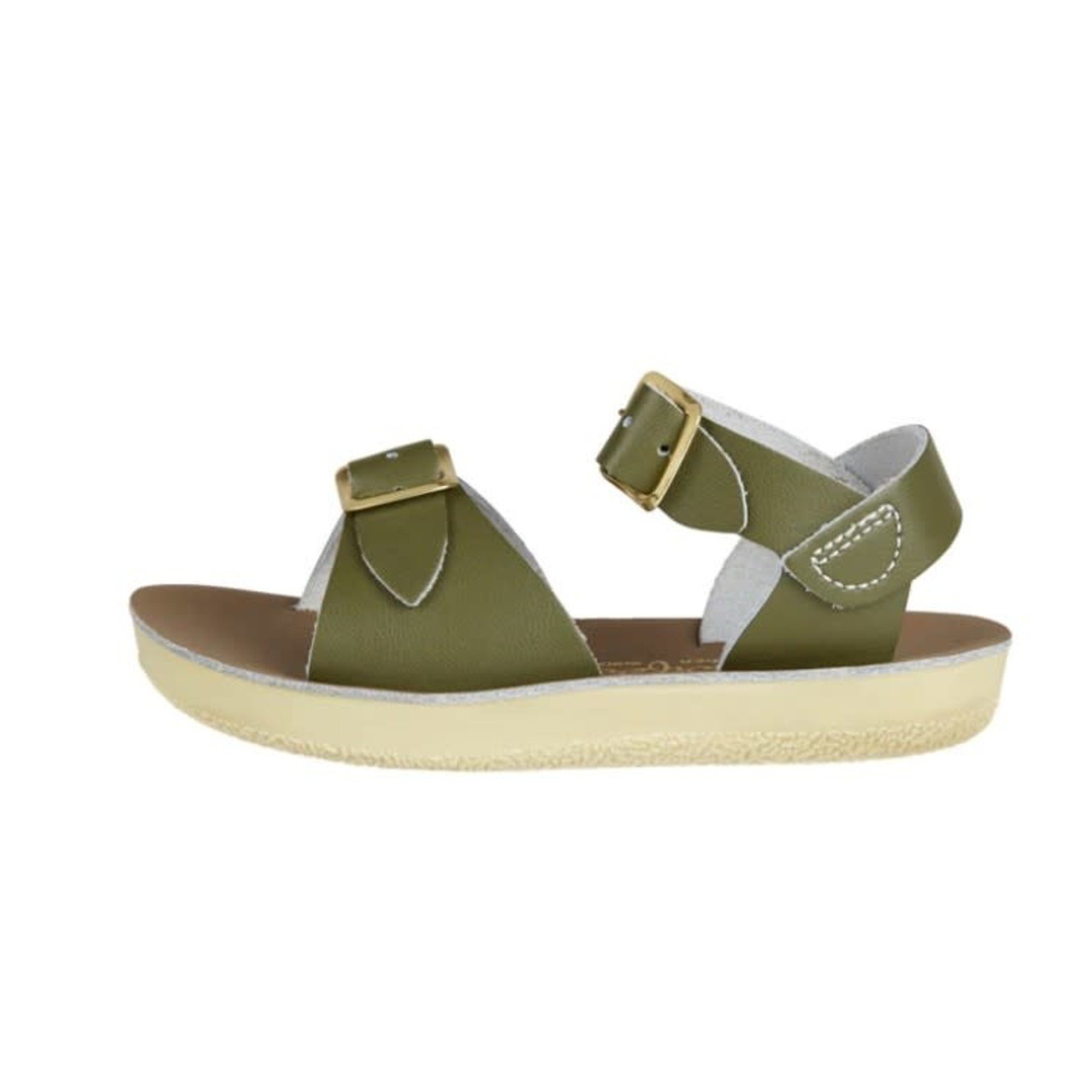 Saltwater Sandals SALTWATER SANDALS - Sandales de cuir à orteils ouverts 'Surfer - Olive'