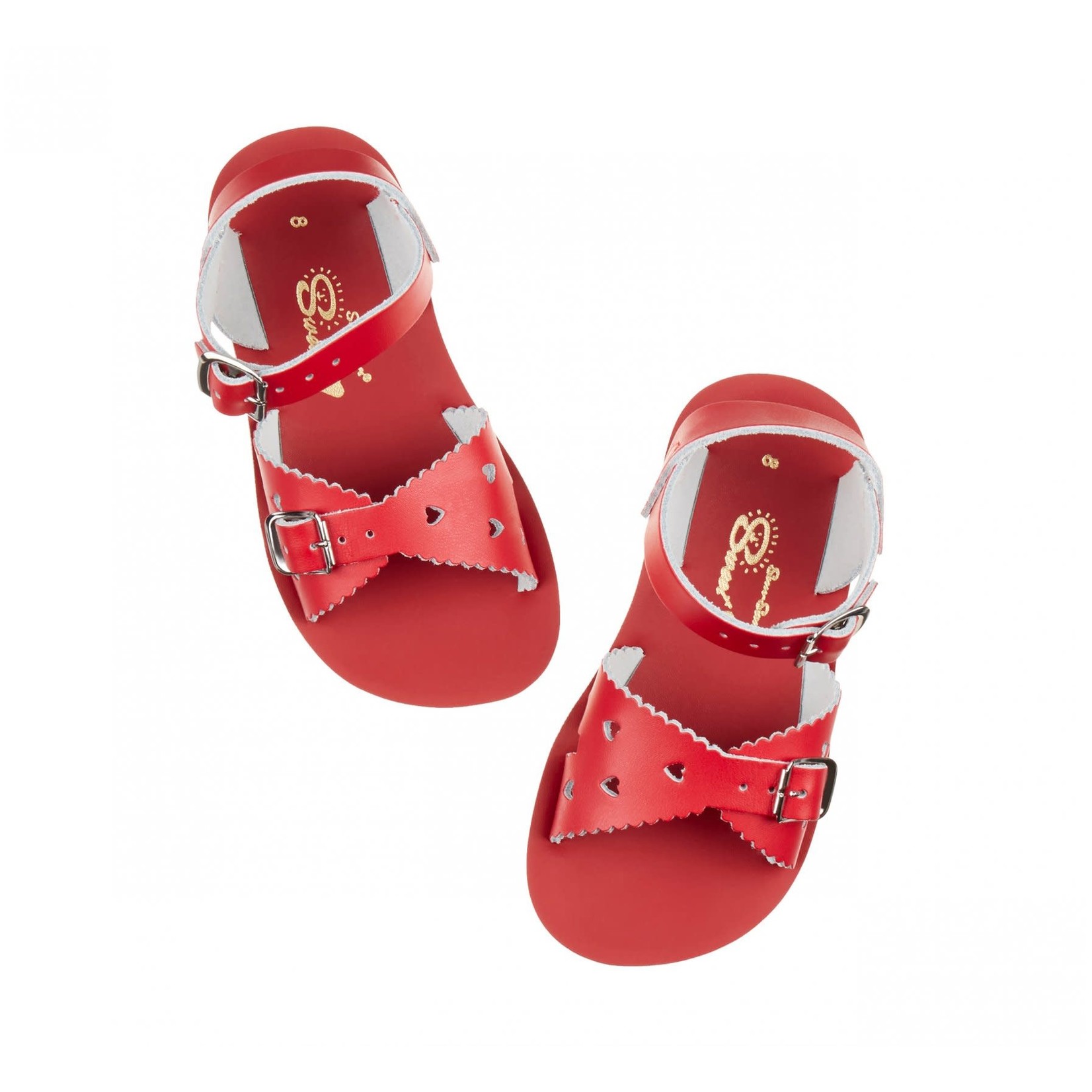 Saltwater Sandals SALTWATER SANDALS - Sandales de cuir à orteils ouverts 'Sweetheart - Red''