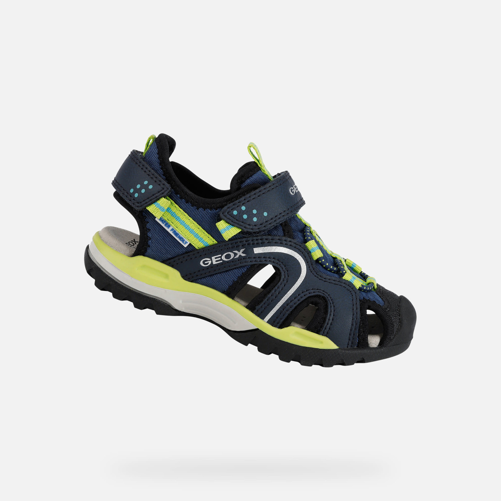 Geox GEOX - Borealis sport sandal in navy blue and neon green