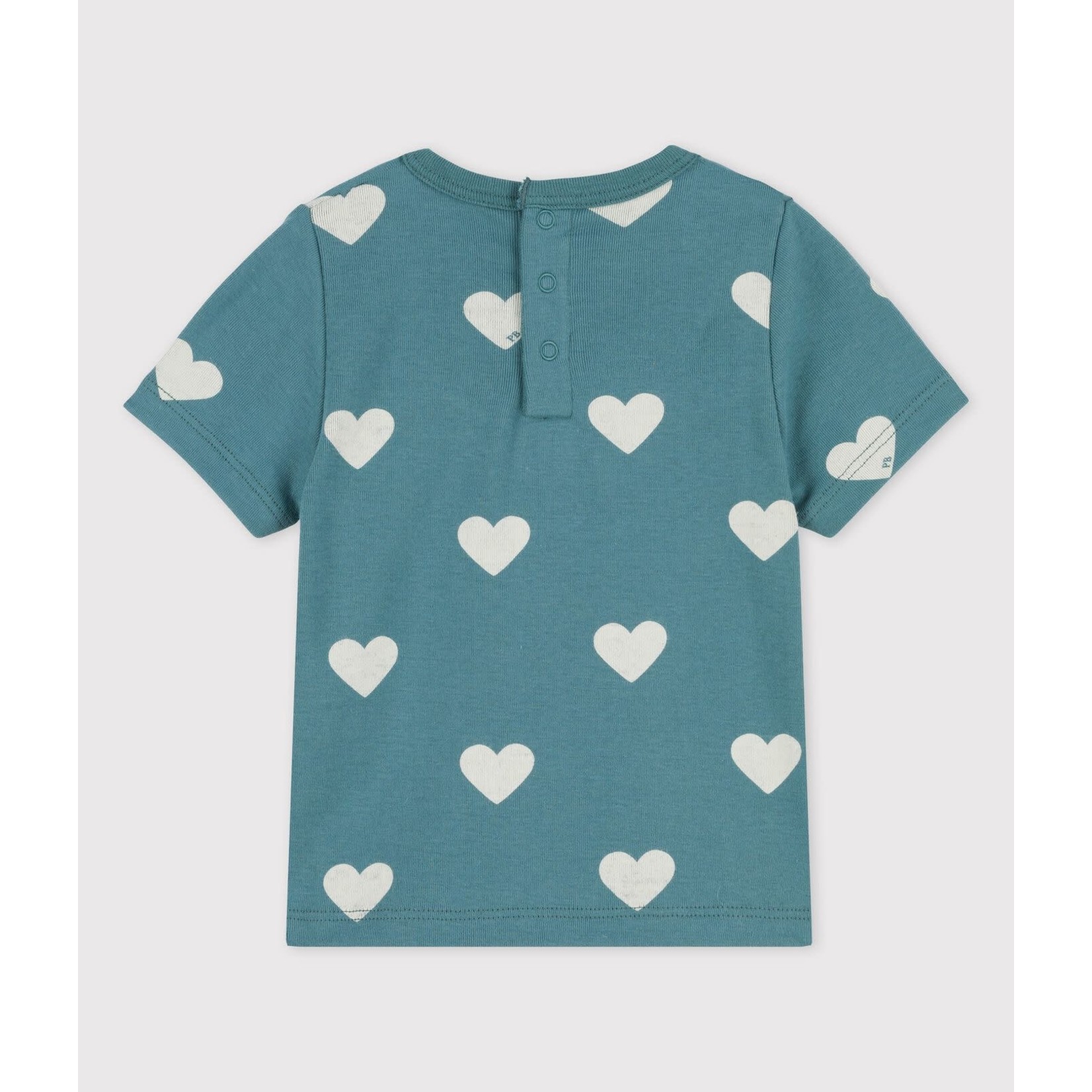 Petit Bateau PETIT BATEAU - T-shirt manches courtes vert avec coeur