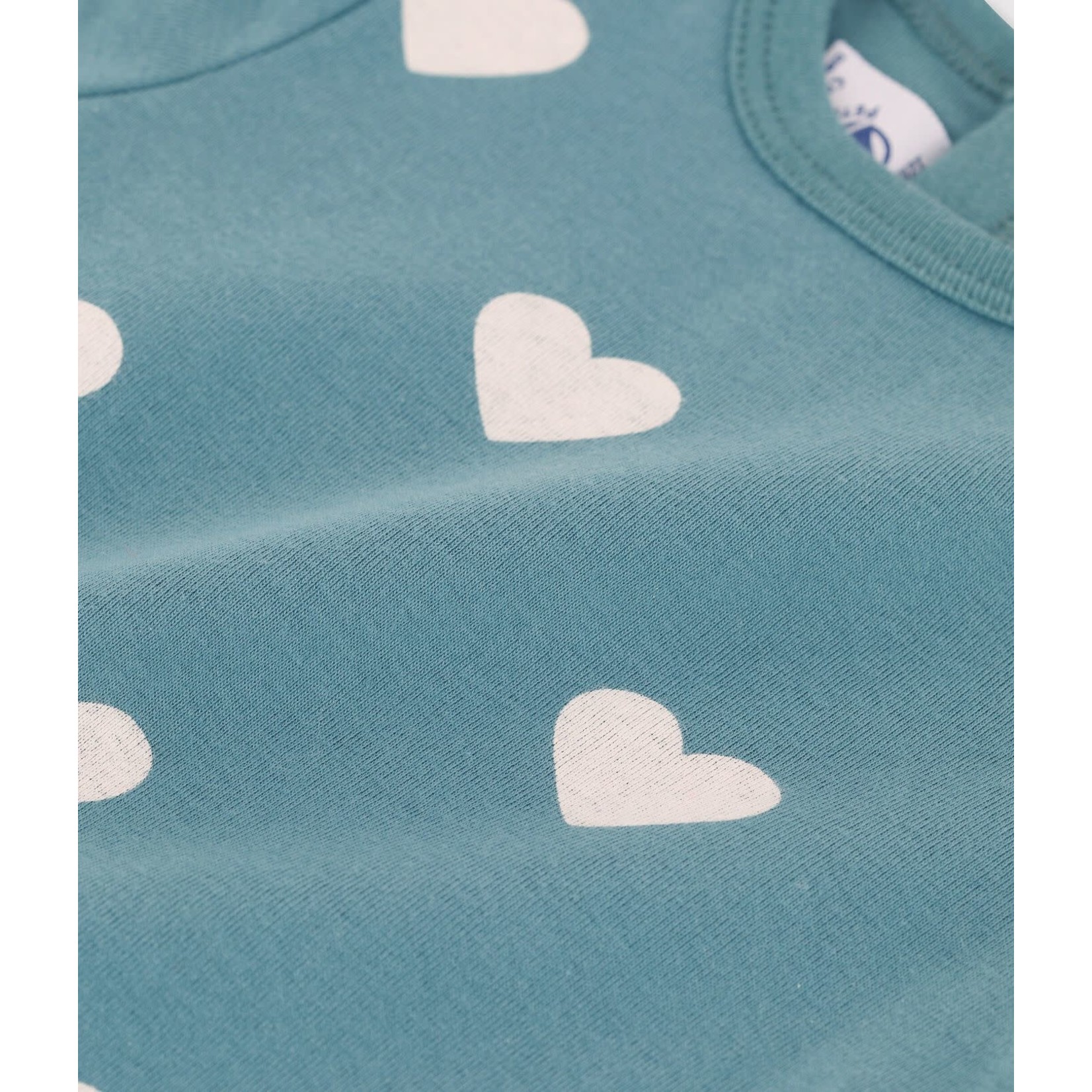 Petit Bateau PETIT BATEAU - T-shirt manches courtes vert avec coeur