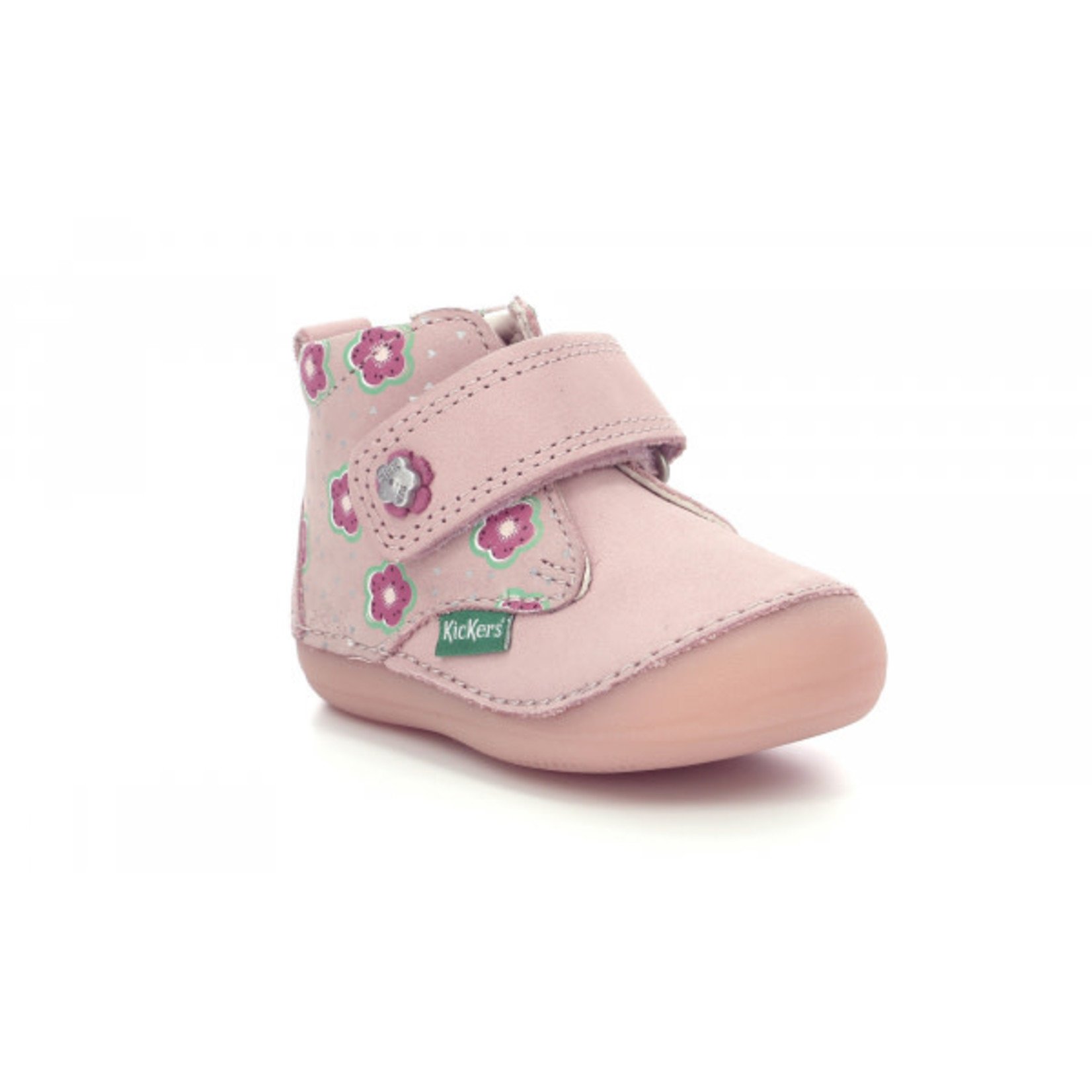 Kickers KICKERS - Bottillons de cuir 'Sabio -  Rose Clair Flower'