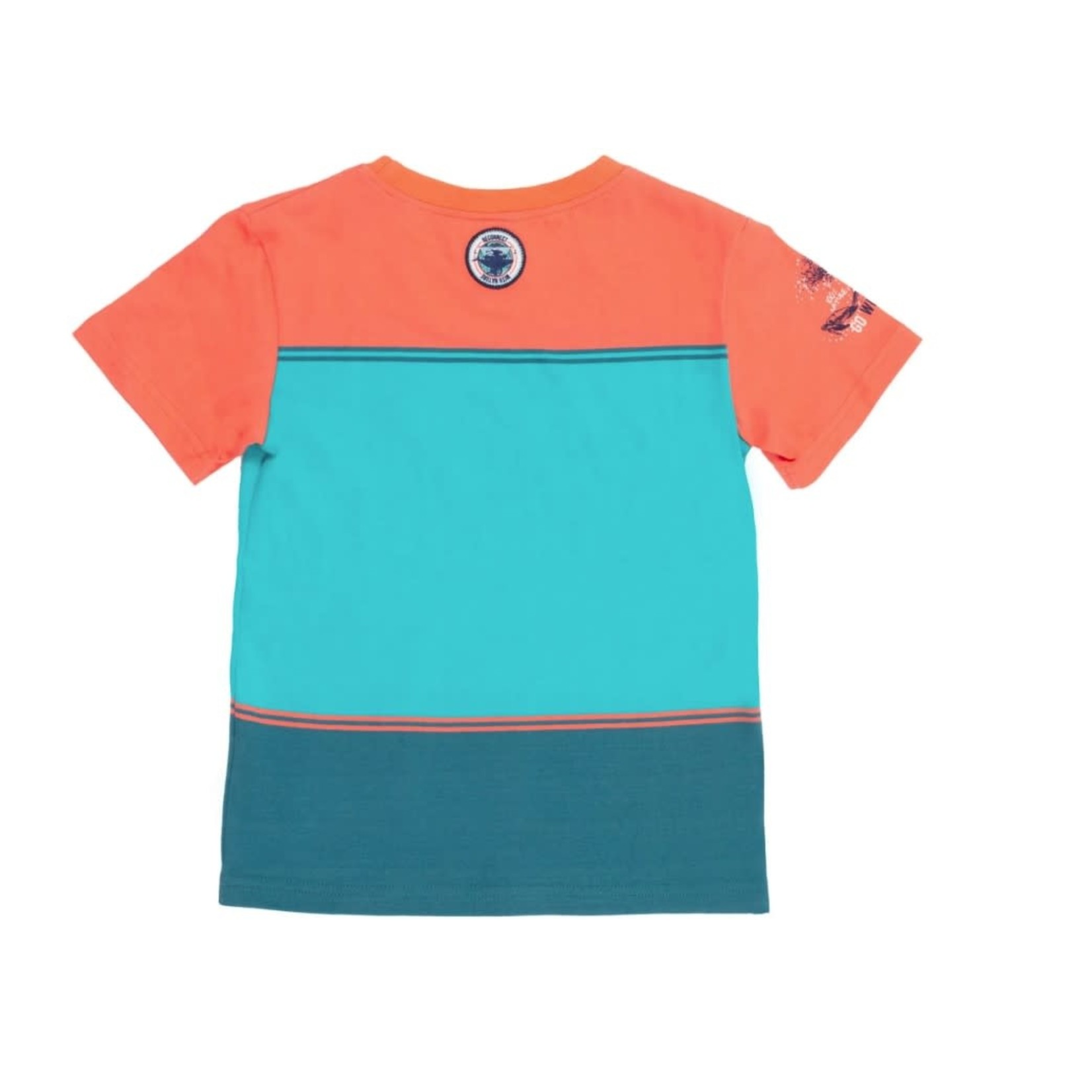 Nanö NANÖ - T-shirt à manches courtes 'Sous l'océan' - Colorblock Orange / Bleu