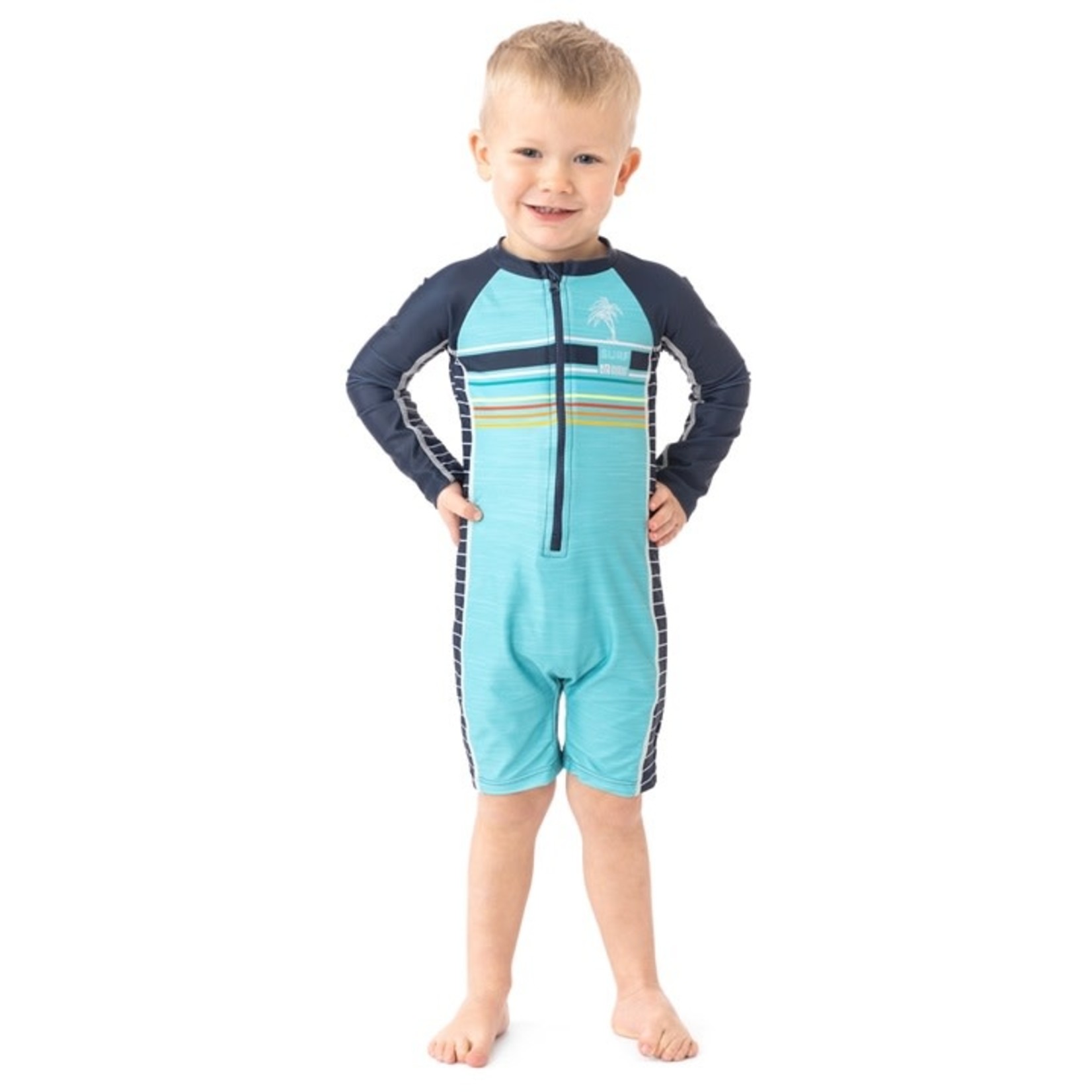 Nanö NANÖ - Maillot de bain dermoprotecteur (1 pc) 'Turquoise/Marine rayé'