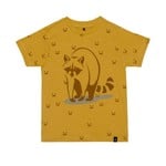 Deux par Deux DEUX PAR DEUX - T-shirt jaune imprimé raton laveur 'Camping Sauvage'
