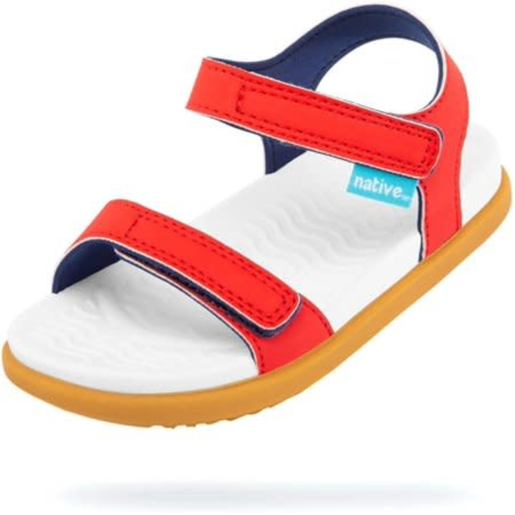 Native NATIVE - Water-resistant open toe sandals 'Torch Red/ Shell White/ Toffee Brown'