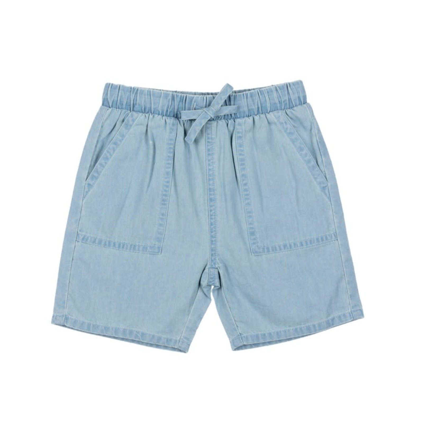 LABEL - Soft pale blue chambray shorts 