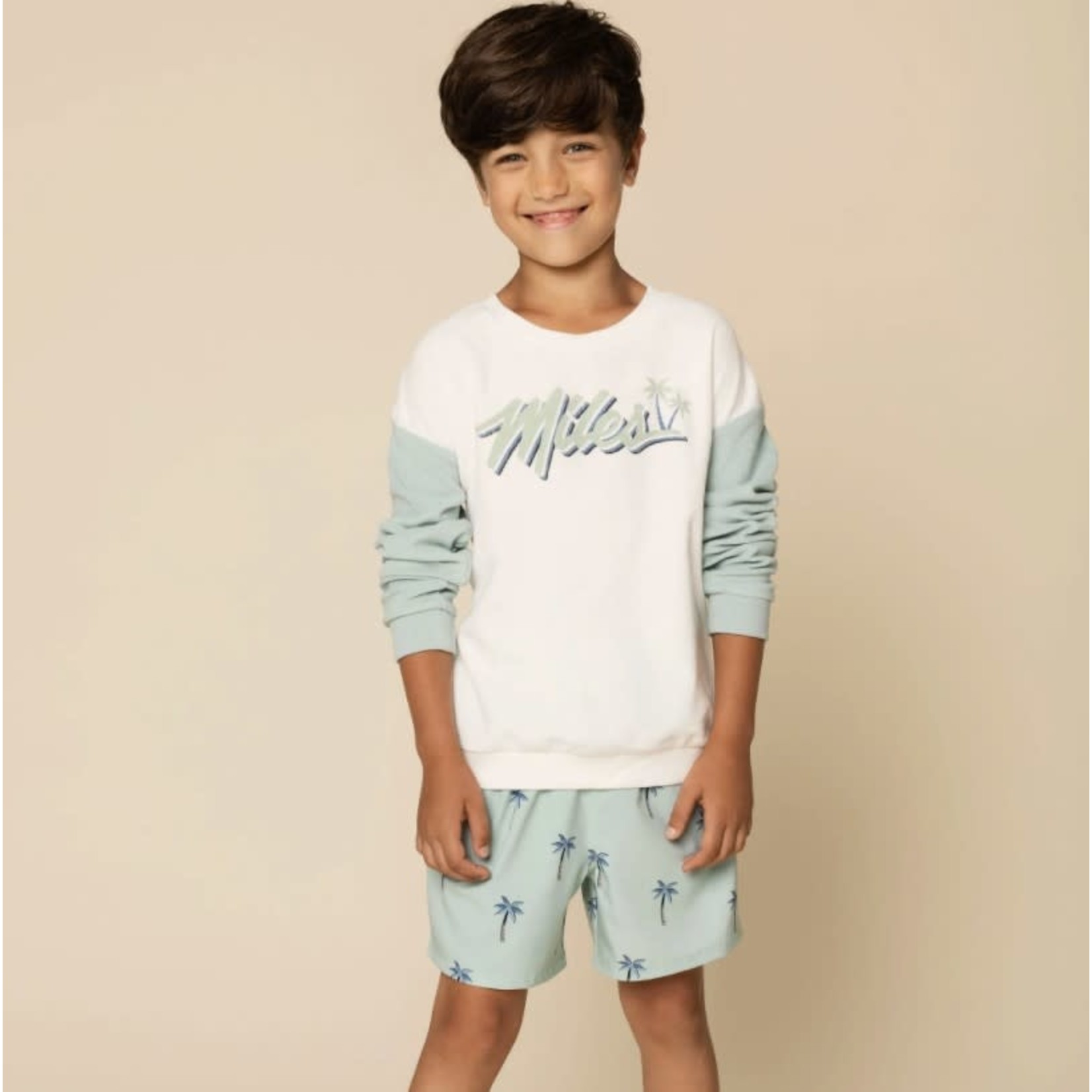 Light terry cloth sweater with mint 