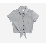 Miles the label MILES THE LABEL - Pin Striped Woven Tie Up Shirt