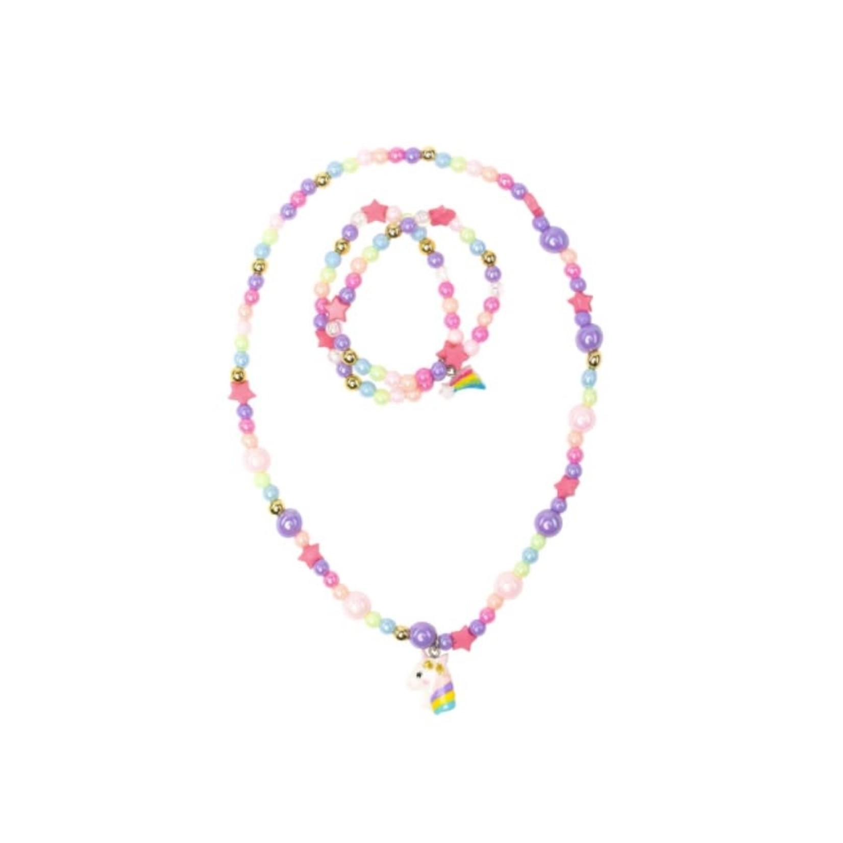 Great Pretenders GREAT PRETENDERS -  Cheerful starry unicorn neklace bracelet set