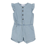 Miles the label MILES THE LABEL - Soft light blue denim somper/playsuit with ruffles